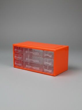 Vintage 70’s Orange Desktop Mini Drawer Organizer